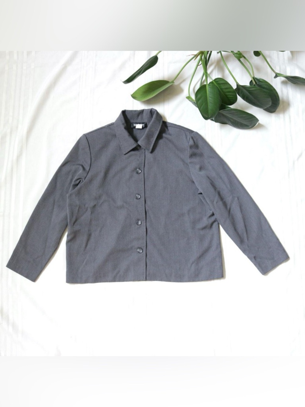 BRIGGS New York grey button up shirt